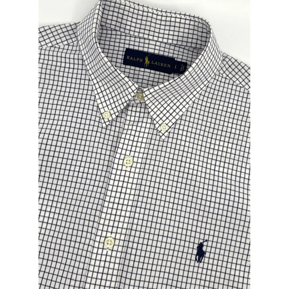 Polo‎ Ralph Lauren Men's Button Down Shirt L Plaid Check Long Sleeve Cotton